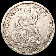 1873-S Seated Liberty Dime CHOICE AU