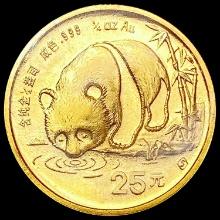 1987 China Gold Panda 1/4oz Gold SUPERB GEM BU