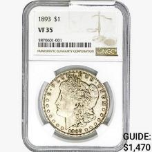 1893 Morgan Silver Dollar NGC VF35