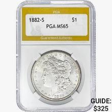 1882-S Morgan Silver Dollar PGA MS65