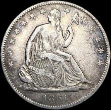 1861-S Seated Liberty Half Dollar CLOSELY UNCIRCUL