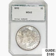 1890 Morgan Silver Dollar PCI MS62