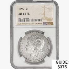 1890 Morgan Silver Dollar NGC MS61 PL