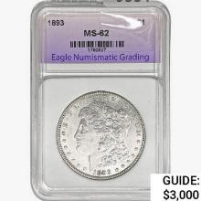 1893 Morgan Silver Dollar ENG MS62