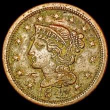 1847 Braided Hair Large Cent CLOSELY UNCIRCULATED