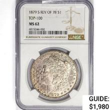 1879-S Morgan Silver Dollar NGC MS62 Rev 78