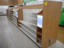 28 FT 2-SIDED WHITE SHELVING WITH NO END CAP (PRICED PER FOOT) 60 INCHES TA