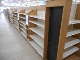 34 FT 2-SIDED WHITE SHELVING WITH 2 END CAPS (PRICED PER FOOT) 60 INCHES TA