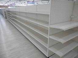 34 FT 2-SIDED WHITE SHELVING WITH 2 END CAPS (PRICED PER FOOT) 60 INCHES TA