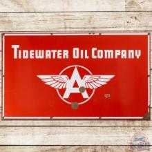 Tidewater Oil Company SS Porcelain Sign w/ Flying A Logo