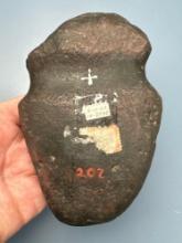 5 1/2" HEAVY Hematite Full Groove Axe, Found in Missouri, Ex: Reed, Hendershot, Bob Sharp, Walt Podp