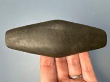 5" Undrilled Banded Slate Gorget, Expanded Center Adena, Found in Ohio, Well-Polished