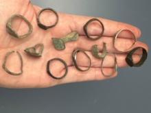 Lot of 11 Roman/Medieval Rings, Various Designs Noted