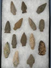 Lot of 14 Various Points, Found in Berks Co., PA, Ex: Kauffman Collection, Longest is 2 5/16"