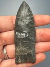 3" Fluted Paleo Clovis Point, 1/2" of Tip is Restored, Found at the Raystown Bend in Bedford Co., PA