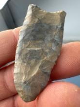 1 7/8" Onondaga Chert Fluted Paleo Clovis Point, 1/4" of Tip Restored, Found on Yetter Farm, Juniata