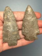 x2 Nice Stem Points, Found in Ontario Co., NY, Longest is 2 5/8", Ex: Dave Summers Collection