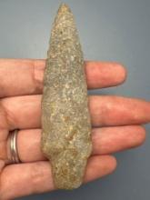 NICE 3 3/4" Quartzite Poplar Island Point, Found in Northampton Co., PA by the Burley Family, Ex: Bu