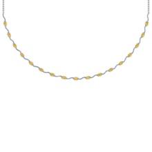 2.60 Ctw i2/i3 Treated Fancy Yellow And White Dimaond 14K White Gold Necklace