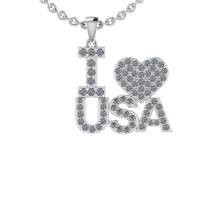 2.26 Ctw SI2/I1 Diamond 14K White Gold Express Your Country Love Necklace