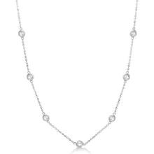Diamond Station Necklace Bezel-Set 14K White Gold 0.50ctw
