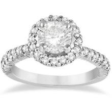 Round Diamond Halo Engagement Ring Setting Platinum Gold 1.75ctw