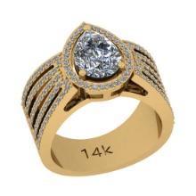 1.68 Ctw SI2/I1 Diamond 14K Yellow Gold Engagement Halo Ring