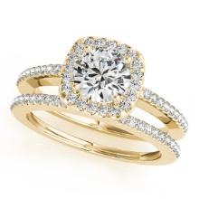 Certified 1.30 Ctw SI2/I1 Diamond 14K Yellow Gold Engagement Set Ring