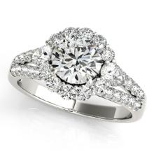 Certified 1.75 Ctw SI2/I1 Diamond 14K White Gold Engagement Ring