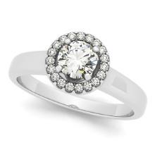 Certified 0.70 Ctw SI2/I1 Diamond 14K White Gold Engagement Ring