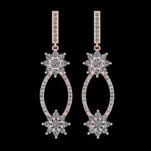 1.88 Ctw VS/SI1 Diamond 14K Rose Gold Dangling Earrings