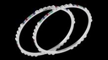 Certified 2.45 Ctw SI2/I1 Multi Emerald,Ruby,Sapphire And Diamond 14K Yellow Gold Bangles