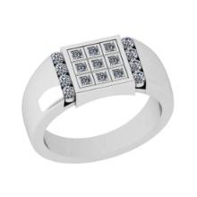 0.44 Ctw SI2/I1 Diamond 14K White Gold Men's Engagement Ring