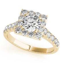 CERTIFIED 14KT WHITE GOLD 1.65 CTW J-K/VS-SI1 DIAMOND HALO ENGAGEMENT RING