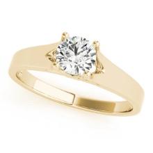 Certified 0.50 Ctw SI2/I1 Diamond 14K Yellow Gold Solitaire Ring