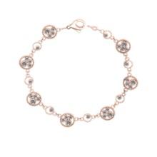 1.68 Ctw SI2/I1 Diamond Ladies Fashion 18K Rose Gold Tennis Bracelet