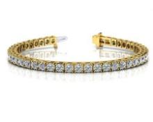 CERTIFIED 14K YELLOW GOLD 1.10 CTW G-H SI2/I1 CLASSIC FOUR PRONG DIAMOND TENNIS BRACELET MADE IN USA
