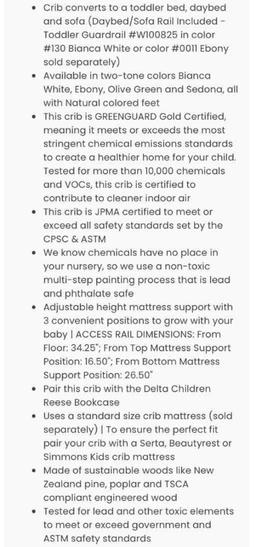 Delta Children Reese 4-in-1 Convertible Crib