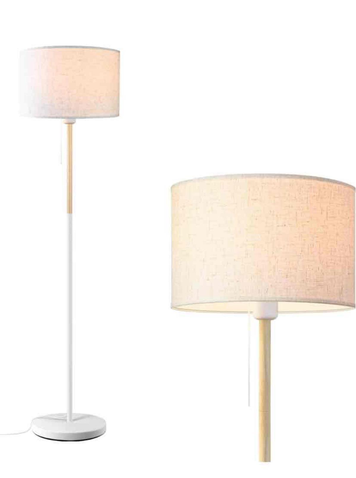Modern Floor Lamp for Living Room Traditional Farmhouse Floor Lamps Mid-Century Pole Lamp with Linen