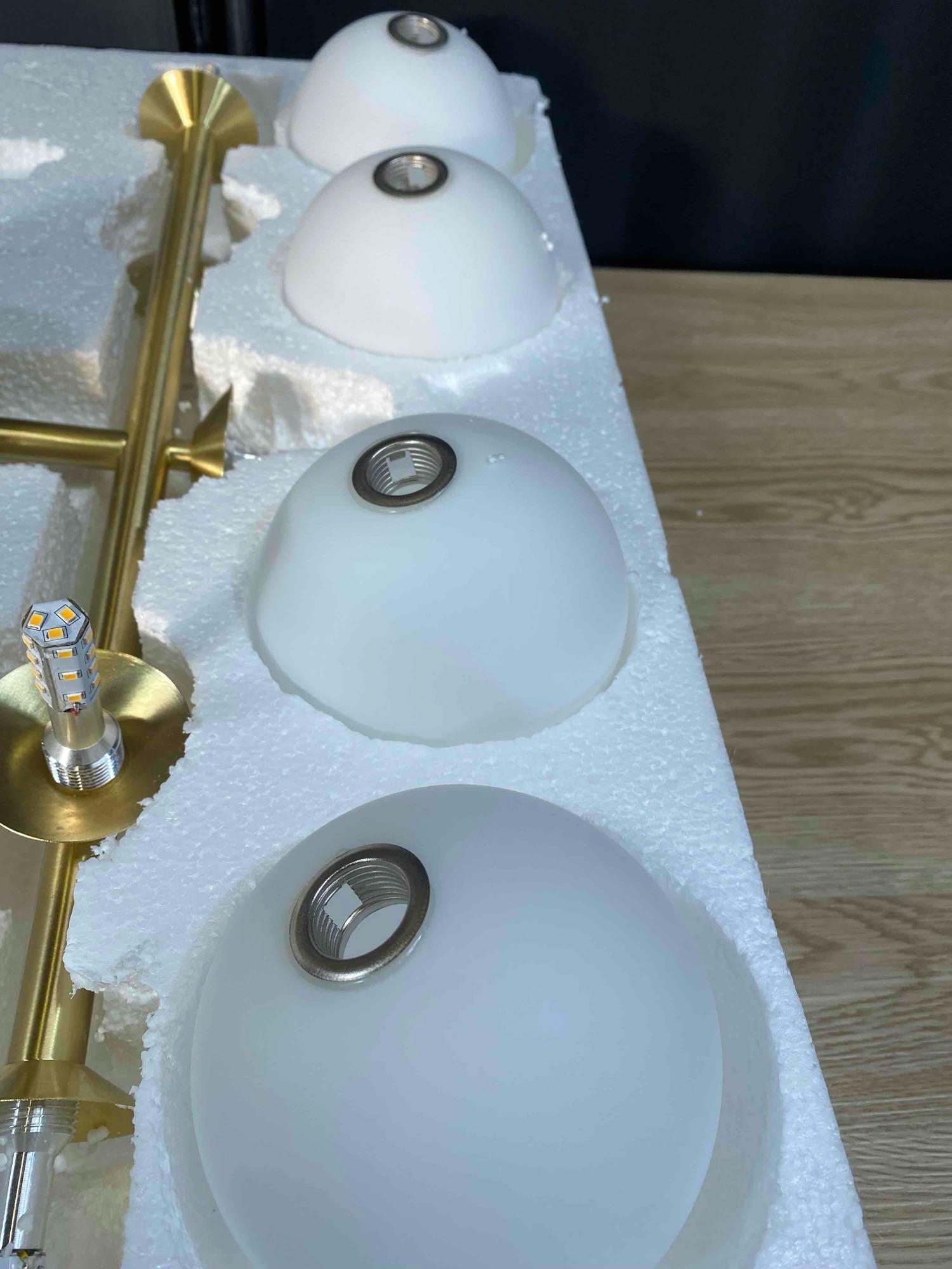 5-Light Dimmable LED Gold Bathroom Vanity Light