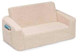 Delta Children Cozee Flip-Out Sherpa 2-in-1 Convertible Sofa to Lounger for Kids