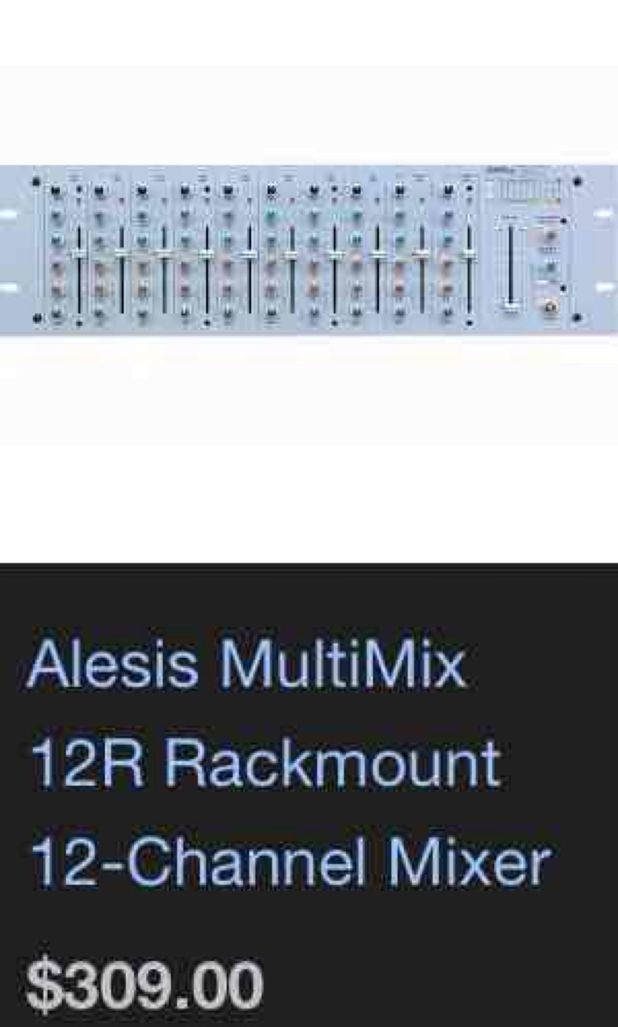 Alesis MultiMix 12R Rockmount Mixer/Microphone Preamplifier