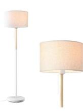 Modern Floor Lamp for Living Room Traditional Farmhouse Floor Lamps Mid-Century Pole Lamp with Linen