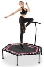 ONETWOFIT 48" Silent Mini Trampoline with Adjustable Handle Bar Fitness