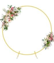 Wokceer Round Backdrop Stand 6.6FT Circle Balloon Arch Frame Circle Backdrop Stand Gold Round Arch