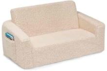 Delta Children Cozee Flip-Out Sherpa 2-in-1 Convertible Sofa to Lounger for Kids