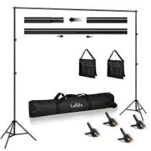 Lidlife Backdrop Stand,6.5 x 10ft Adjustable Photography Background Support System
