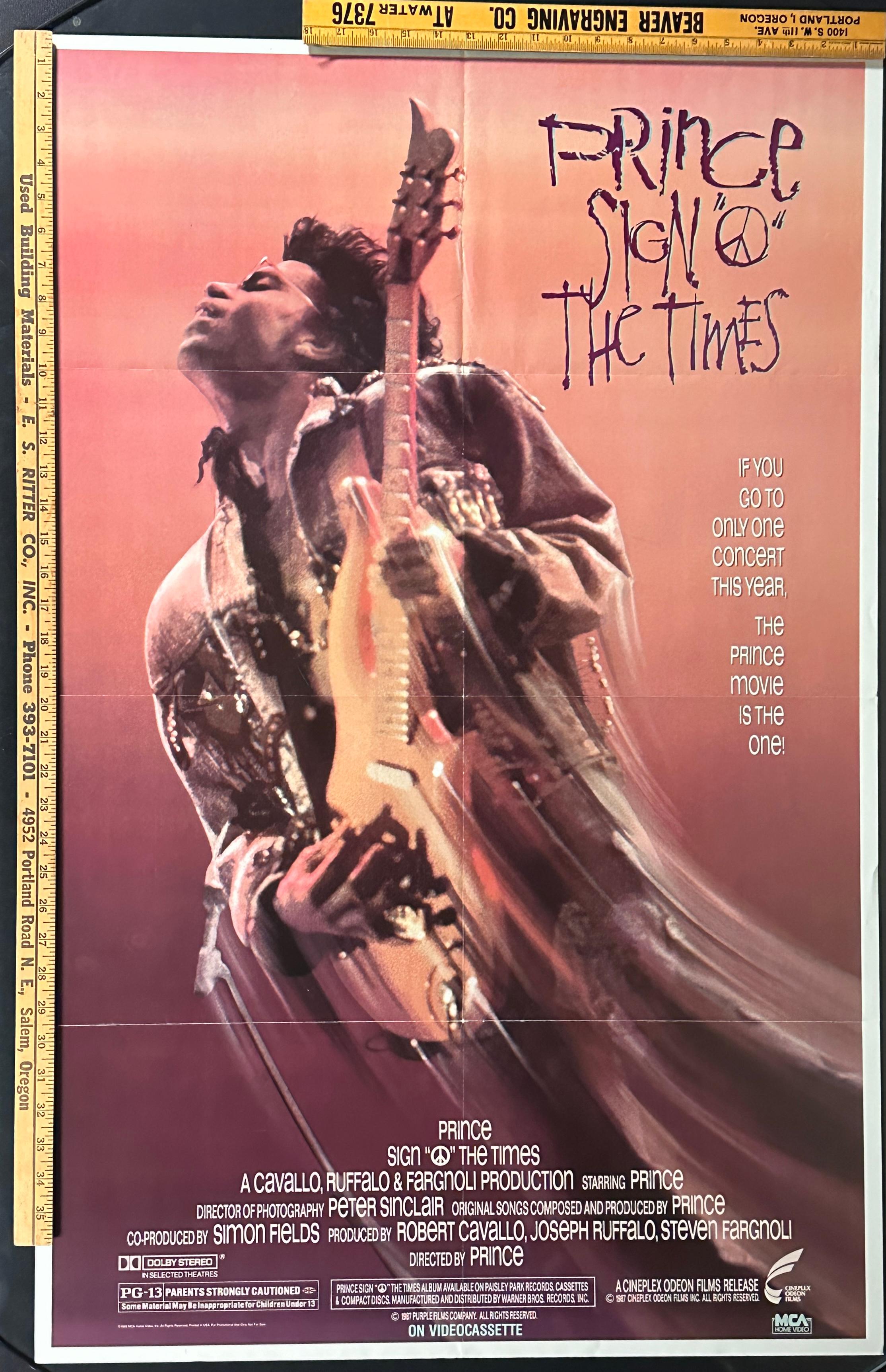 1987 Prince Sign the Times Concert Movie Poster