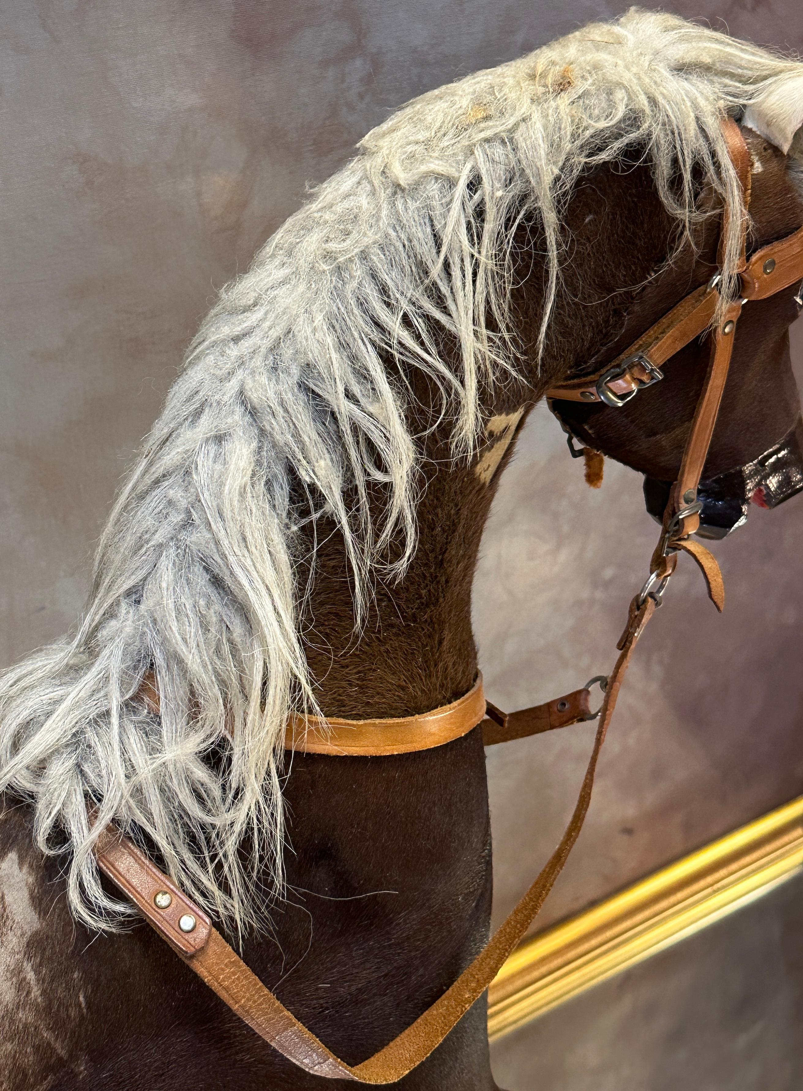 Victorian Pony Skin Pull Along Horse
