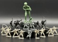 Vintage Jumbo Army Soldier and Miniature Toy Soldiers